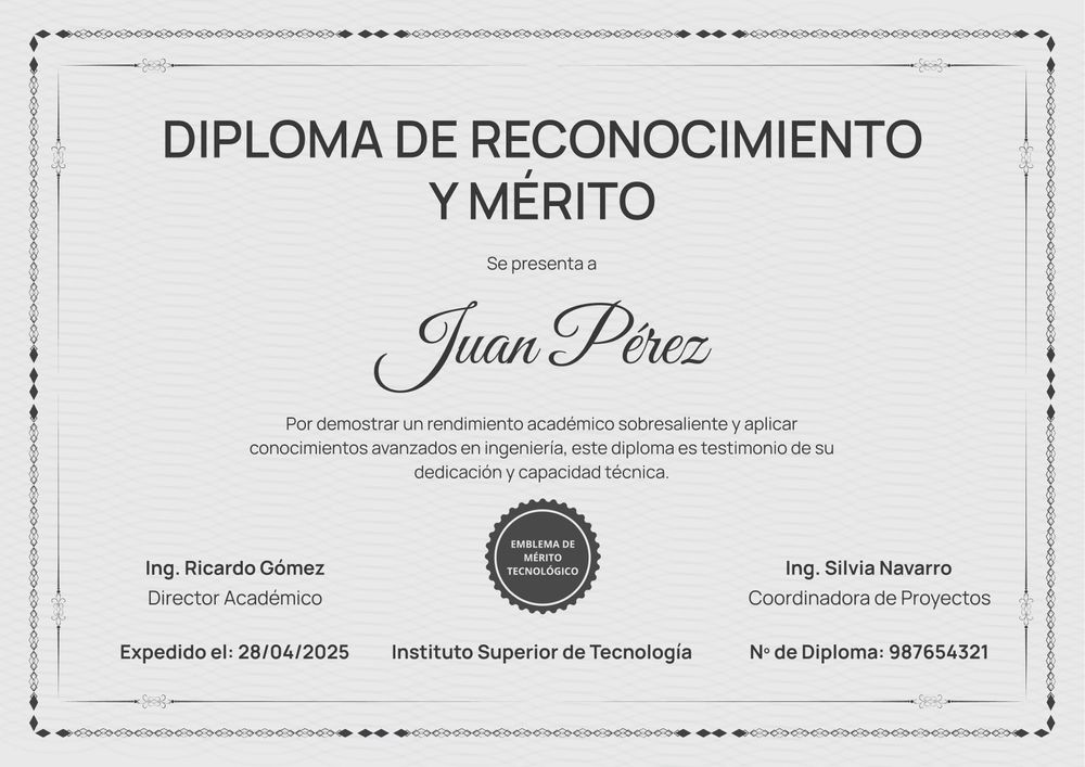 Plantilla diploma formal y minimalista para secundaria – Horizontal Plantilla diploma formal y minimalista para secundaria – Horizontal