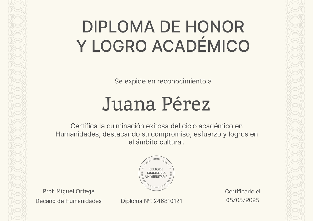 Plantilla diploma formal y elegante – Horizontal Plantilla diploma formal y elegante – Horizontal