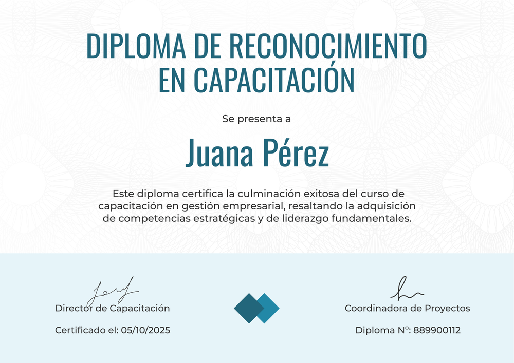 Plantilla diploma profesional y básica en azul – Horizontal Plantilla diploma profesional y básica en azul – Horizontal
