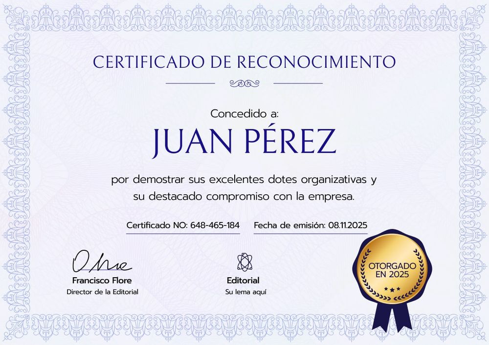 Certificado de agradecimiento profesional y elegante – Horizontal Certificado de agradecimiento profesional y elegante – Horizontal
