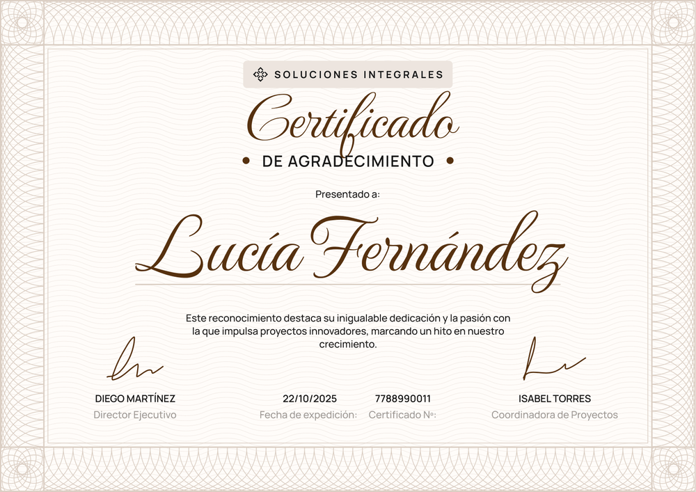 Plantilla de certificado de agradecimiento elegante para eventos – Horizontal Plantilla de certificado de agradecimiento elegante para eventos – Horizontal