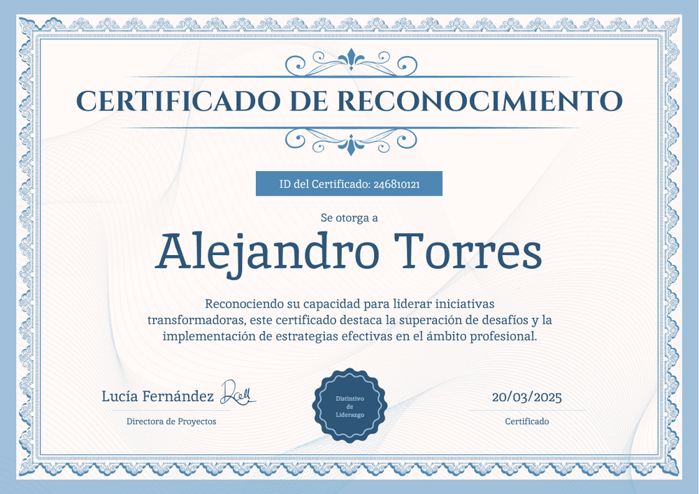 Plantilla de reconocimientos formal y distinguida – Horizontal Plantilla de reconocimientos formal y distinguida – Horizontal