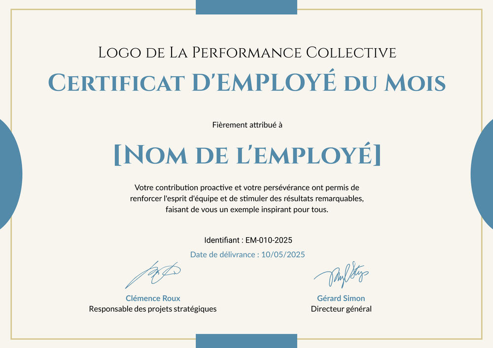 Diplôme employé du mois au style minimaliste – Paysage Diplôme employé du mois au style minimaliste – Paysage