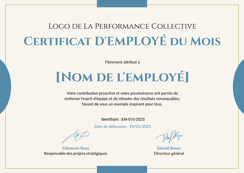 Diplôme employé du mois au style minimaliste – Paysage Diplôme employé du mois au style minimaliste – Paysage