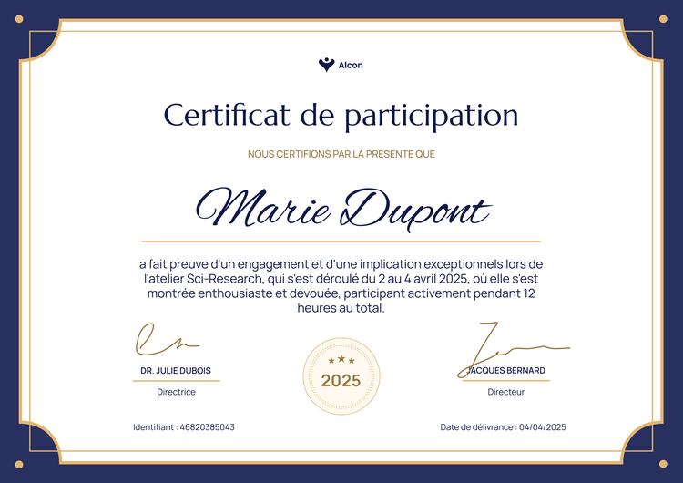 Modèle de certificat de participation formel et traditionnel Modèle de certificat de participation formel et traditionnel