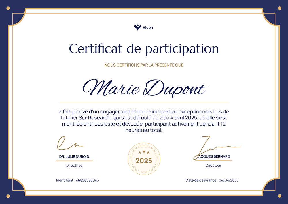 Modèle d’attestation de participation formel et traditionnel – Paysage Modèle d’attestation de participation formel et traditionnel – Paysage