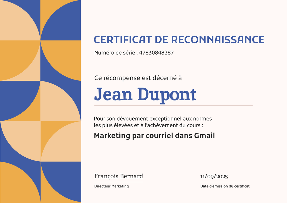 Modèle de certificat de reconnaissance simple et direct – Paysage Modèle de certificat de reconnaissance simple et direct – Paysage