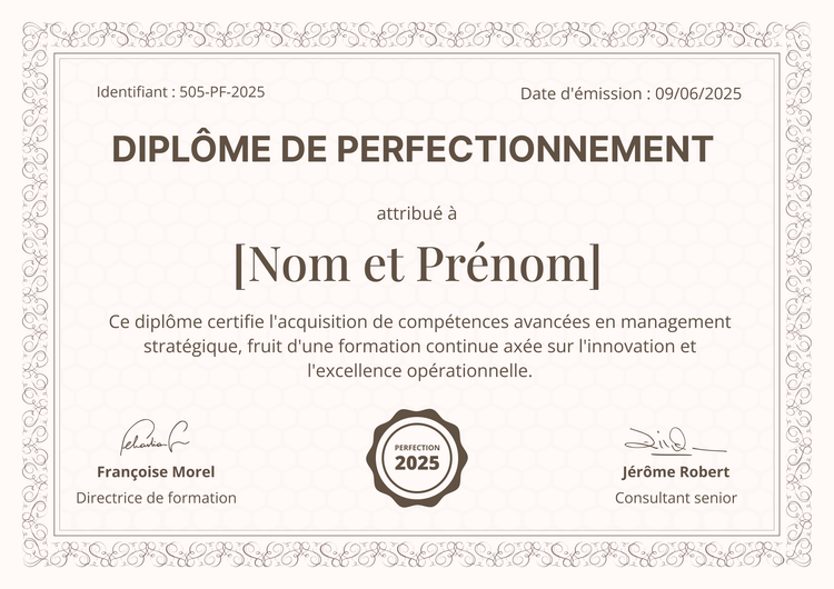 Modèle de diplôme ornemental et académique Modèle de diplôme ornemental et académique