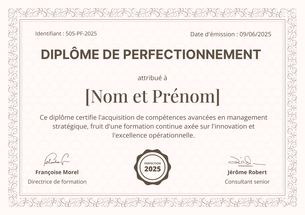 Modèle diplome ornemental et académique – Paysage Modèle diplome ornemental et académique – Paysage