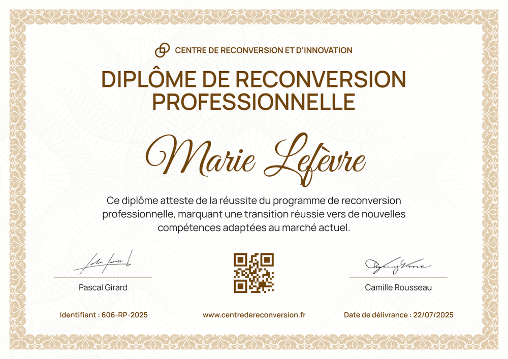 Modèle diplome formel et doré – Paysage Modèle diplome formel et doré – Paysage