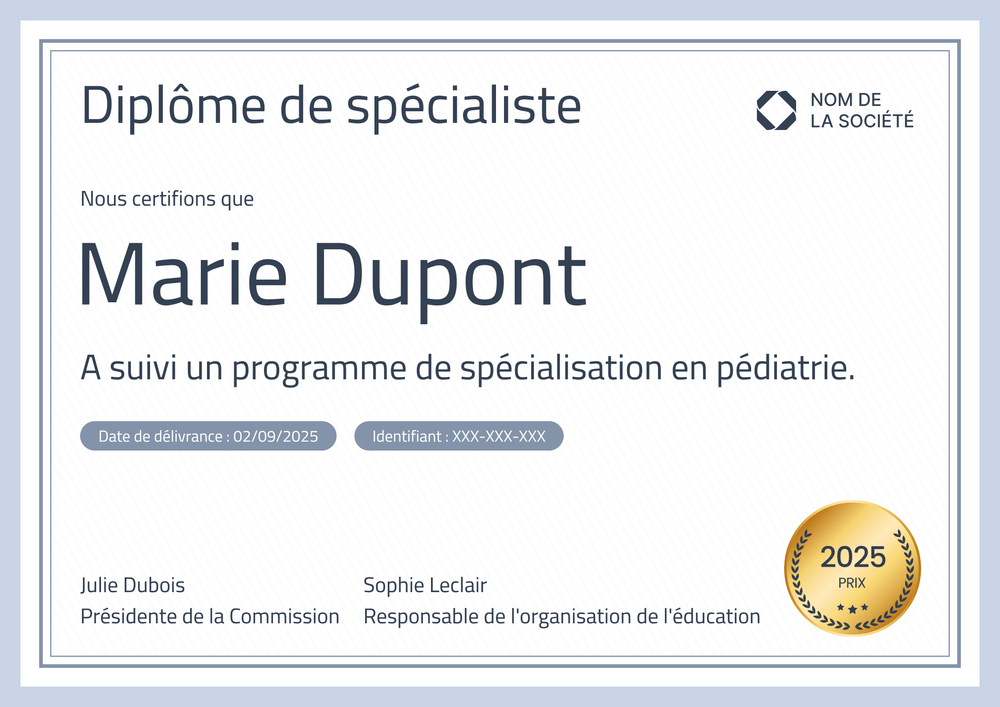 Modèle diplome professionnel et épuré – Paysage Modèle diplome professionnel et épuré – Paysage