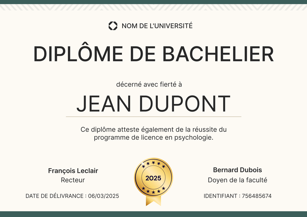Modèle diplome académique et éducatif – Paysage Modèle diplome académique et éducatif – Paysage