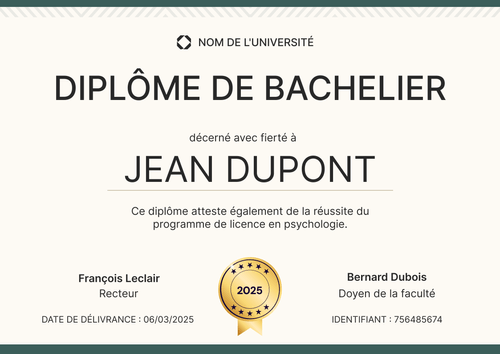 Modèle diplome académique et éducatif – Paysage Modèle diplome académique et éducatif – Paysage