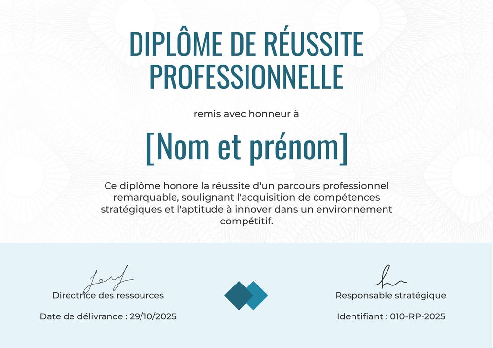 Modèle diplome professionnel et fonctionnel – Paysage Modèle diplome professionnel et fonctionnel – Paysage