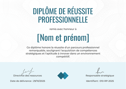 Modèle diplome professionnel et fonctionnel – Paysage Modèle diplome professionnel et fonctionnel – Paysage