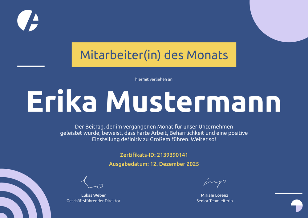 Moderne Mitarbeiter des Monats Vorlage – Querformat Moderne Mitarbeiter des Monats Vorlage – Querformat