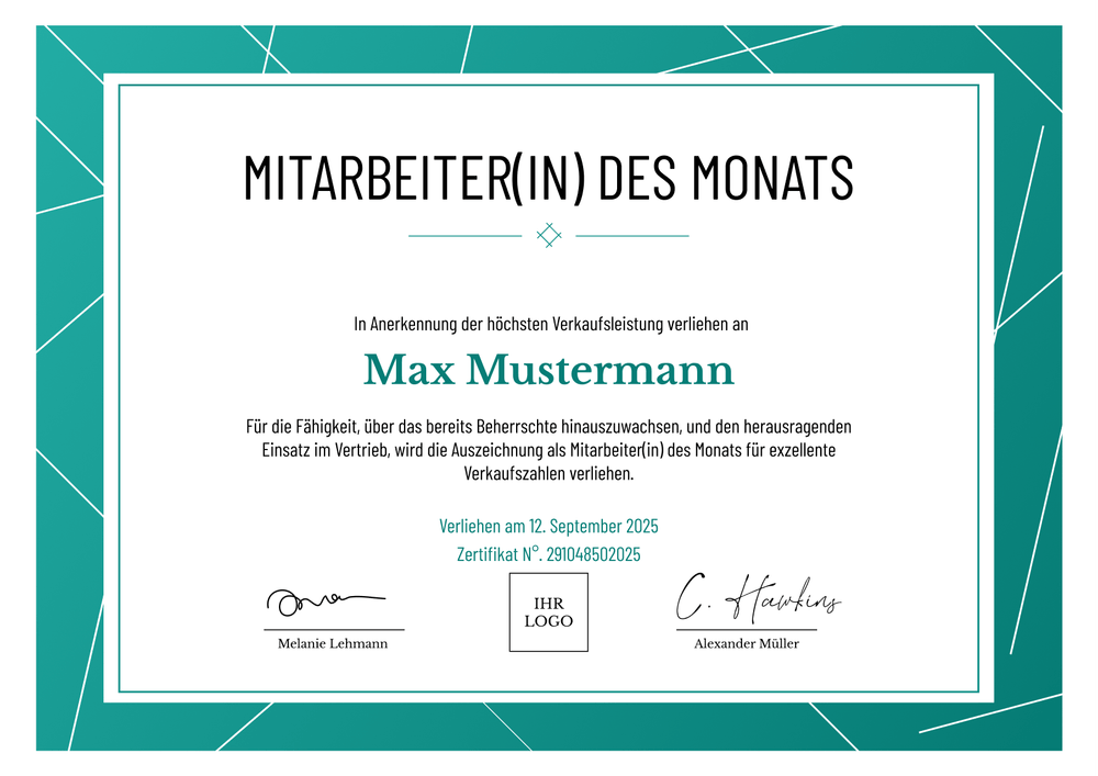 Professionelle Mitarbeiter des Monats Vorlage – Querformat Professionelle Mitarbeiter des Monats Vorlage – Querformat