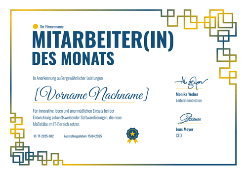 Einfache moderne Mitarbeiter des Monats Vorlage – Querformat Einfache moderne Mitarbeiter des Monats Vorlage – Querformat