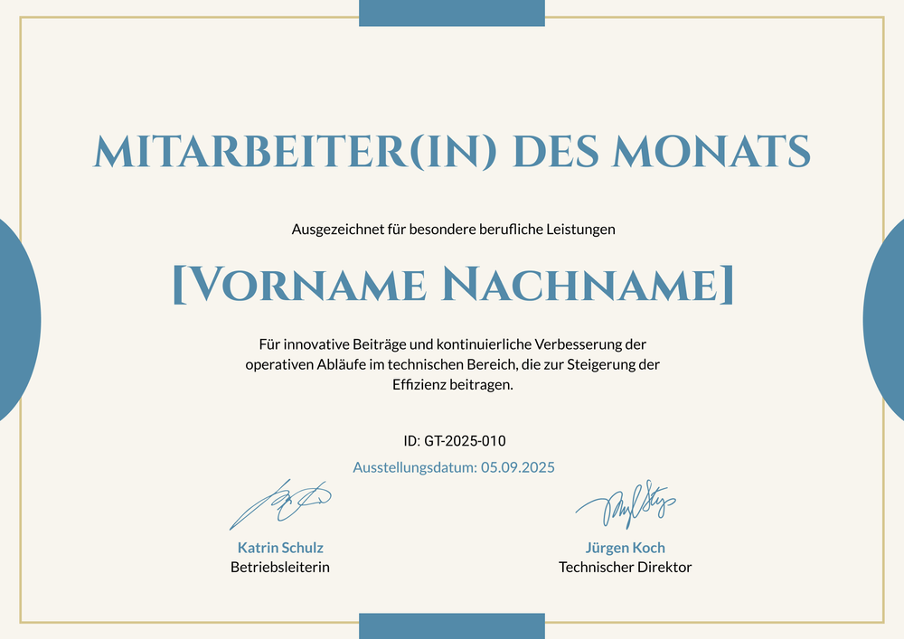 Minimalistische Mitarbeiter des Monats Vorlage – Querformat Minimalistische Mitarbeiter des Monats Vorlage – Querformat