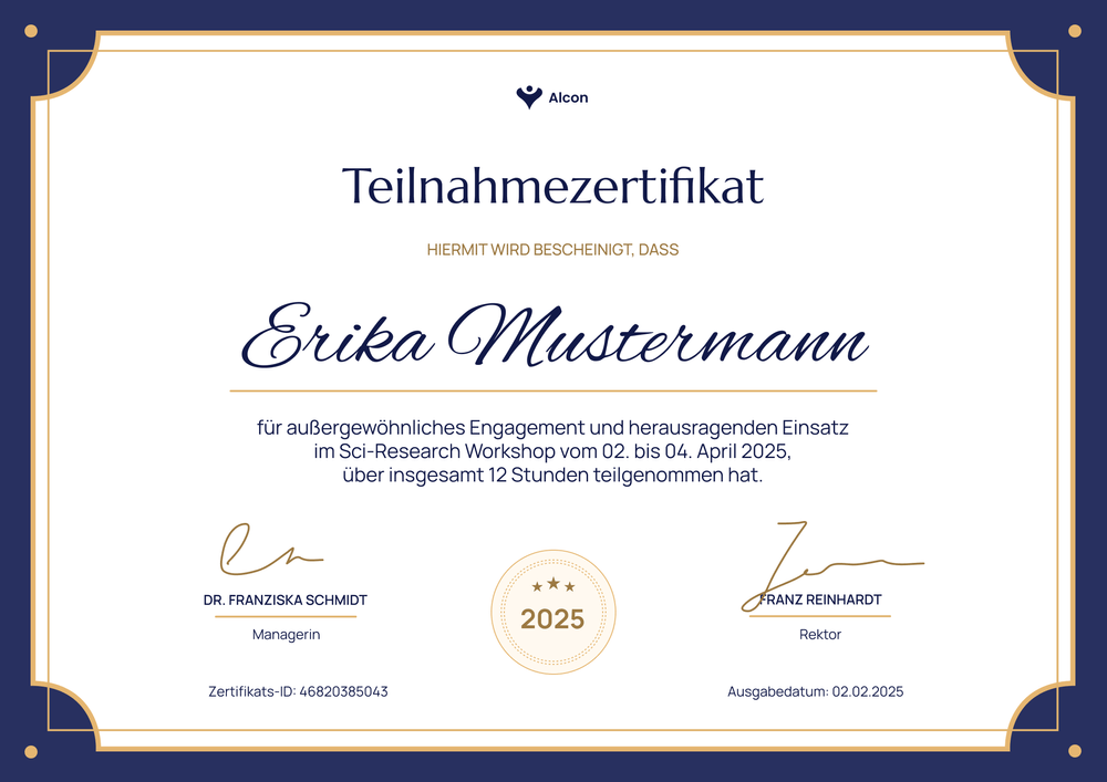 Formelle Teilnahmebescheinigung Vorlage – Querformat Formelle Teilnahmebescheinigung Vorlage – Querformat