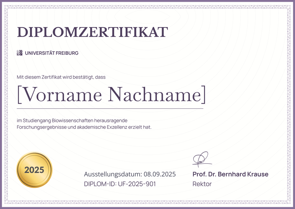 Puristische Diplom Vorlage – Querformat Puristische Diplom Vorlage – Querformat