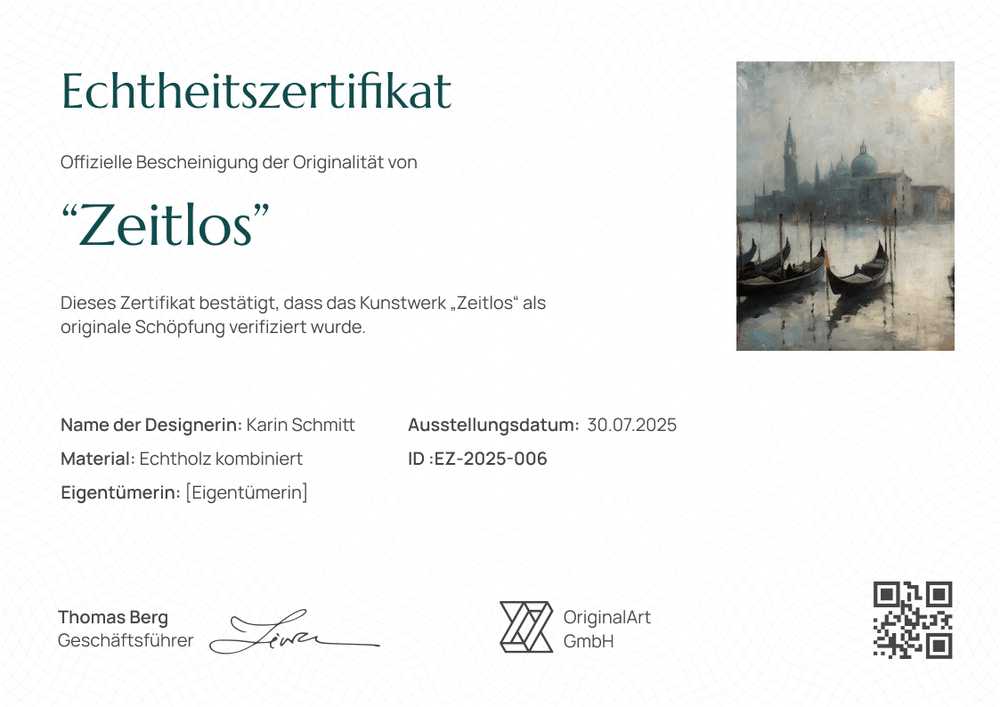 Zurückhaltende Echtheitszertifikat Kunst Vorlage – Querformat Zurückhaltende Echtheitszertifikat Kunst Vorlage – Querformat