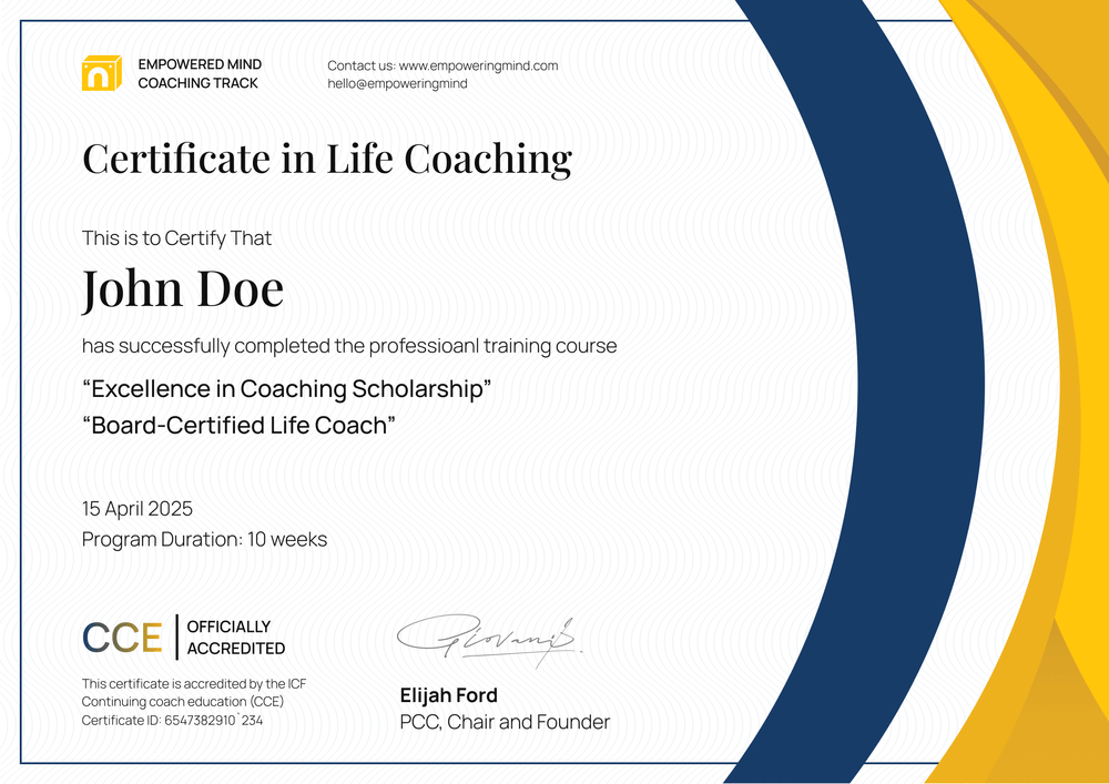 Free Life Coaching Certificate Template - Landscape Free Life Coaching Certificate Template - Landscape