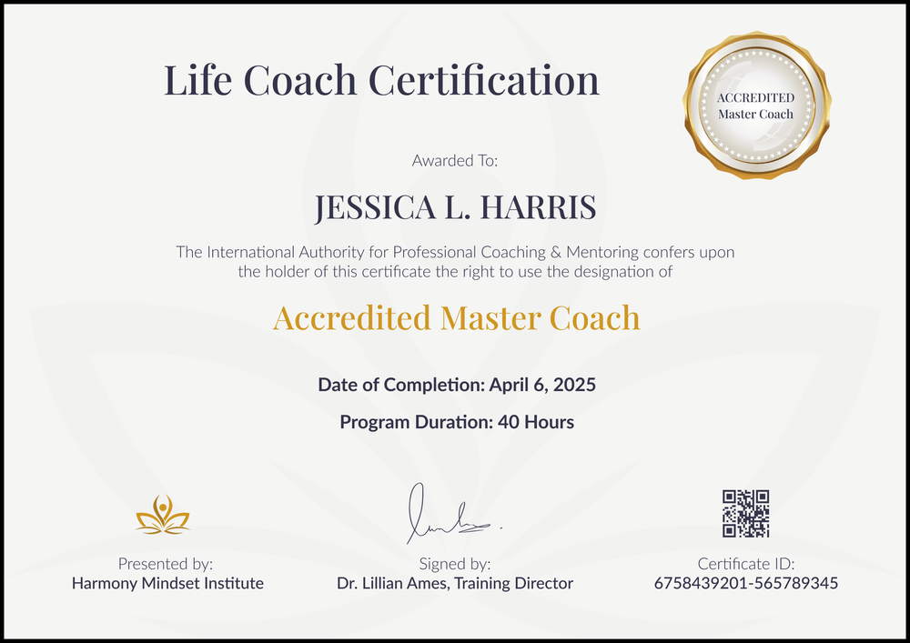 Free Life Coaching Certificate Template - Landscape Free Life Coaching Certificate Template - Landscape