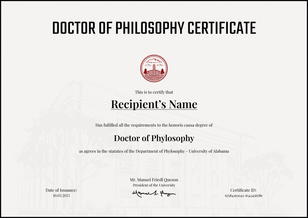 Customizable PhD Certificate Template – Landscape Customizable PhD Certificate Template – Landscape