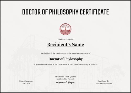 Customizable PhD Certificate Template – Landscape Customizable PhD Certificate Template – Landscape