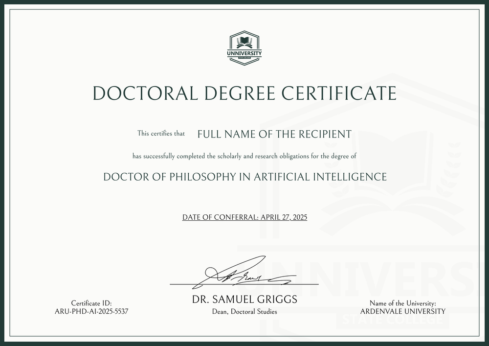 Refined PhD Certificate Template – Landscape Refined PhD Certificate Template – Landscape