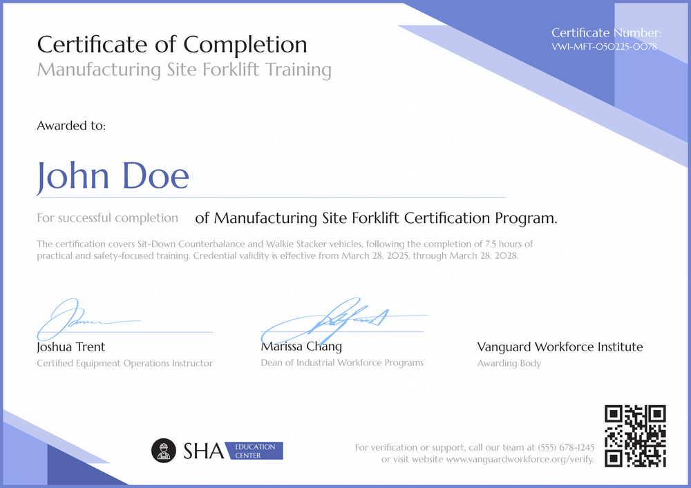 Customizable Forklift Certificate Template – Landscape Customizable Forklift Certificate Template – Landscape