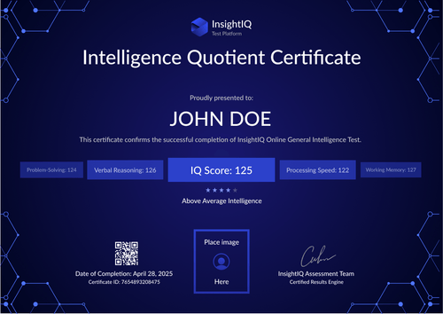 Edit IQ Test Certificate Template with Certifier – Landscape Edit IQ Test Certificate Template with Certifier – Landscape