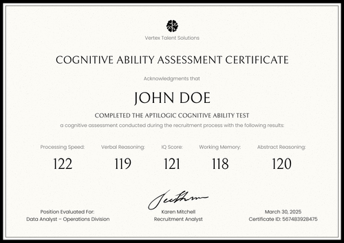 Classic IQ Certificate Template – Landscape Classic IQ Certificate Template – Landscape
