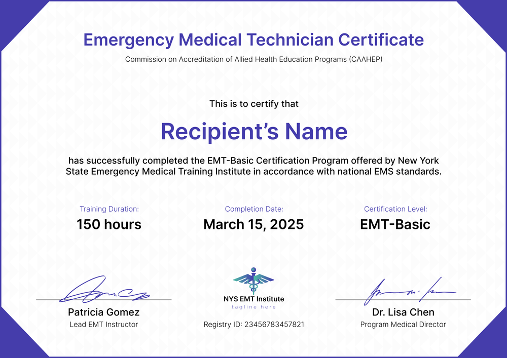 Download Free EMT Certificate Template in Word – Landscape Download Free EMT Certificate Template in Word – Landscape