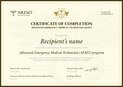 Elegant EMT Certificate Template Free – Landscape Elegant EMT Certificate Template Free – Landscape