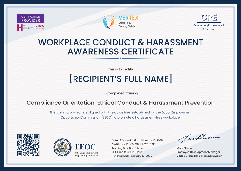 Free Sexual Harassment Training Certificate Template – Landscape Free Sexual Harassment Training Certificate Template – Landscape