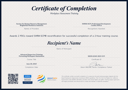 Neutral Sexual Harassment Training Certificate Template – Landscape Neutral Sexual Harassment Training Certificate Template – Landscape