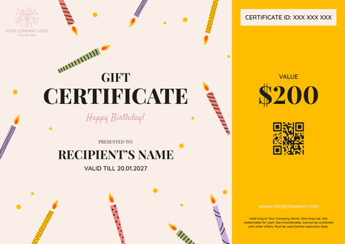 Free Modern Birthday Gift Certificate Template – Landscape Free Modern Birthday Gift Certificate Template – Landscape