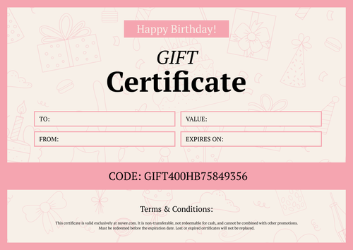Soft Birthday Gift Certificate Template – Landscape Soft Birthday Gift Certificate Template – Landscape