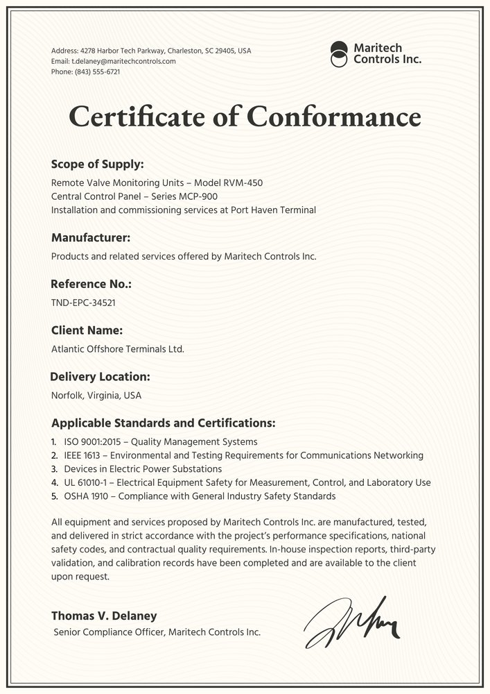 Free Refined Certificate of Conformance Template – Portrait Free Refined Certificate of Conformance Template – Portrait