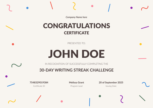 Editable Modern Congratulations Certificate Template – Landscape Editable Modern Congratulations Certificate Template – Landscape