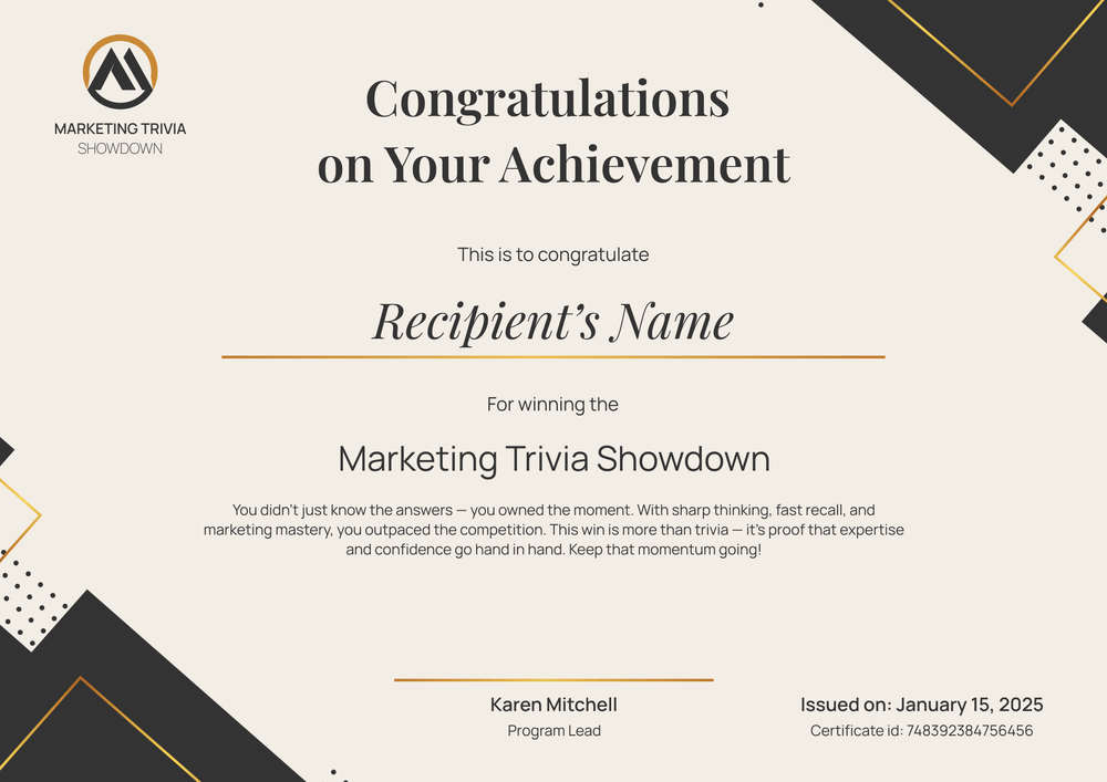 Refined Professional Certificate of Congratulations Template – Landscape Refined Professional Certificate of Congratulations Template – Landscape
