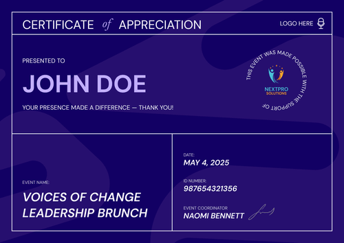 Free Dynamic Appreciation Certificate for Speaker – Landscape Free Dynamic Appreciation Certificate for Speaker – Landscape