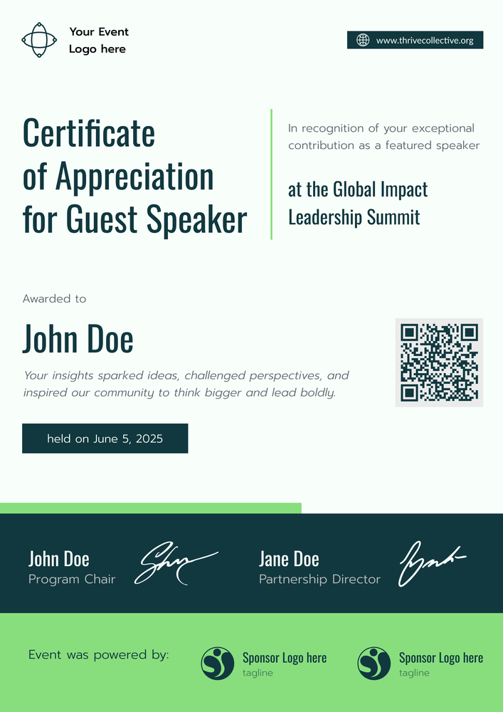 Free Energetic Guest Speaker Certificate Template – Landscape Free Energetic Guest Speaker Certificate Template – Landscape