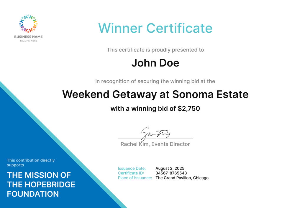 Blue Winner Certificate Template – Landscape Blue Winner Certificate Template – Landscape