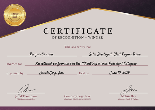 Ornate Winner Certificate Template – Landscape Ornate Winner Certificate Template – Landscape