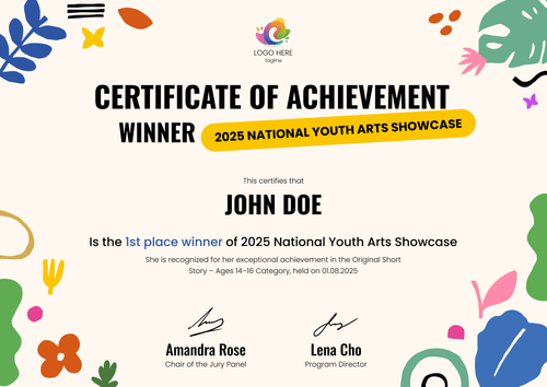 Vivid Winner Certificate Template – Landscape Vivid Winner Certificate Template – Landscape