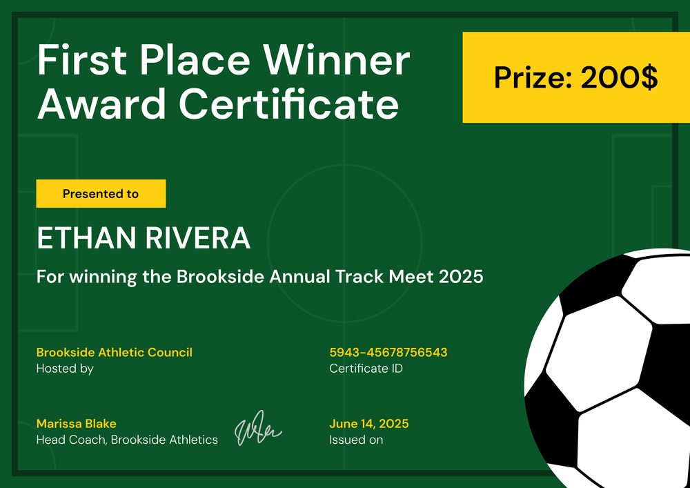 Winner Certificate Template – Landscape Winner Certificate Template – Landscape