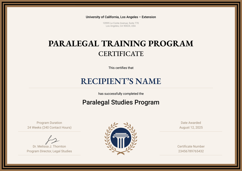 Free Paralegal Certificate Template – Landscape Free Paralegal Certificate Template – Landscape